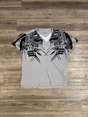 Y2K INC. International  black + white tribal graphic tee Size Large
